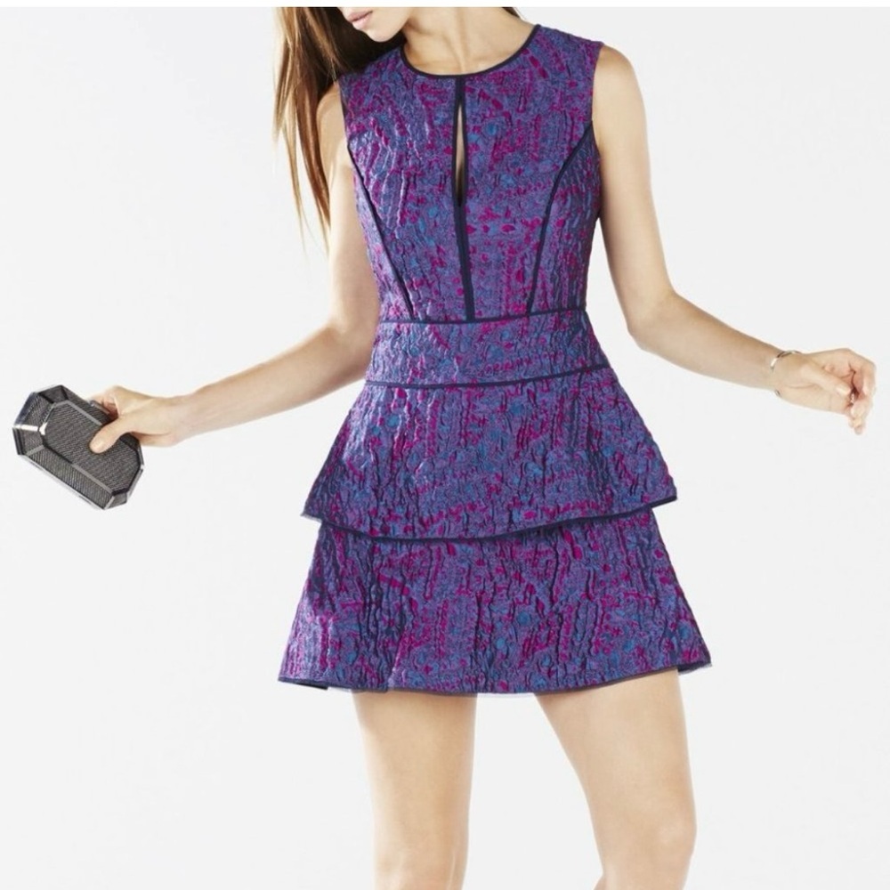 BCBG Joylynn Party Dress Layered Textured Womens Sz 4